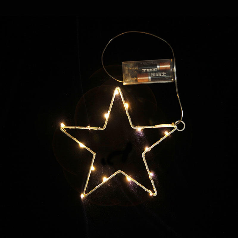 15L LED铜线灯绕铁架五角星