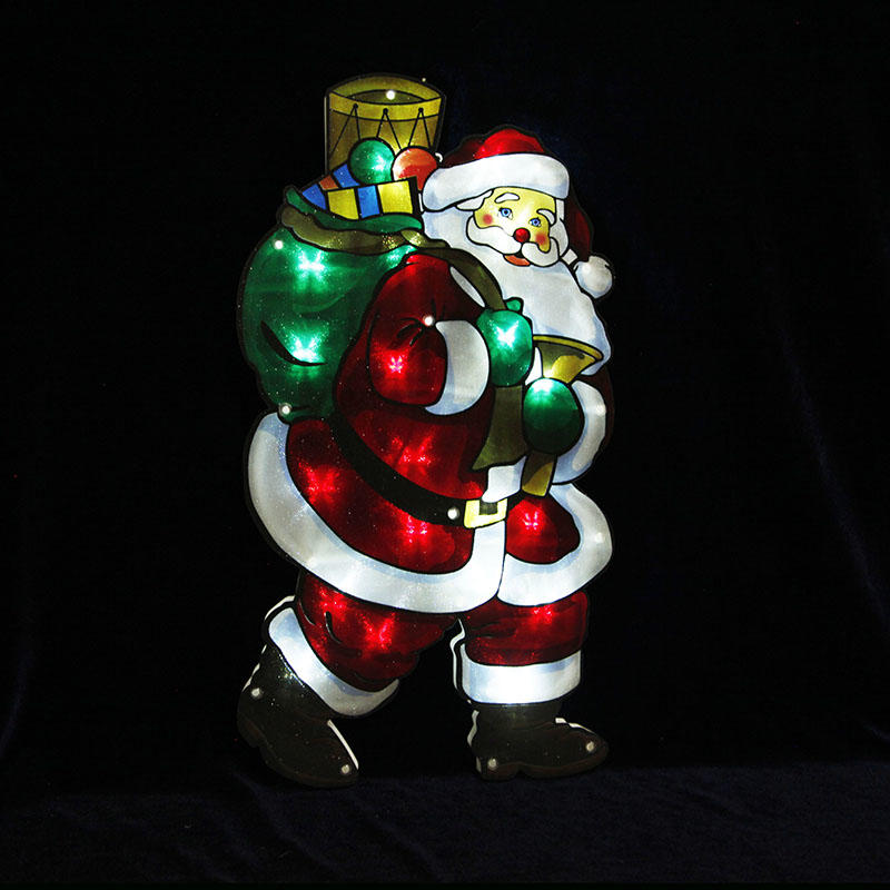 背包圣诞老人PVC窗口灯