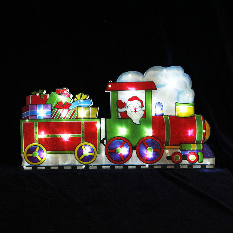 白光LED圣诞老人火车PVC窗口灯